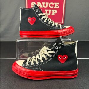 Comme des Garçons Play × Chuck 70 High 'Black Red' sz 8.5 Preowned